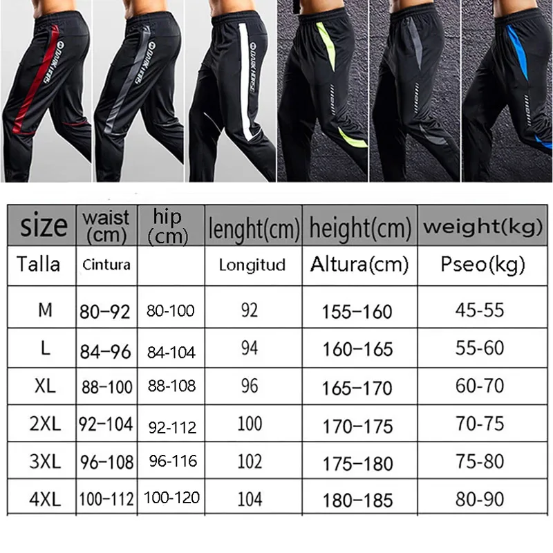 Men Sport Pants Running Pants With Zipper Pockets Soccer Training Jogging Sports Trousers Fitness Football Leggings Sweatpants running pants sport pants