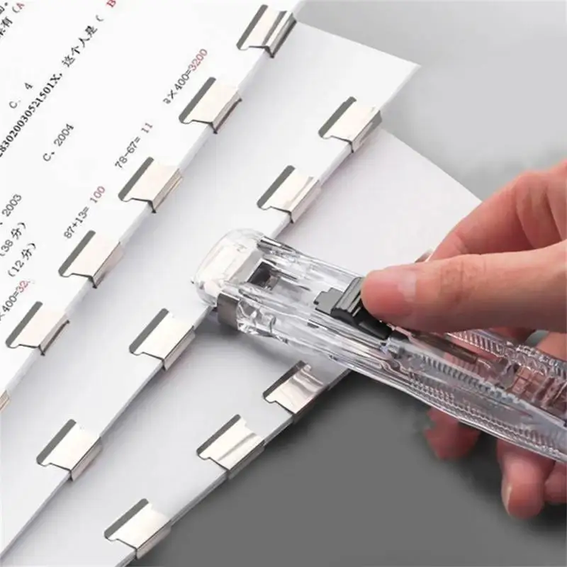 Paper Clipper Staplers Push Clamp File Documents Binding Tool Stapling Machine Paper Clips With Refills Office Supplies
