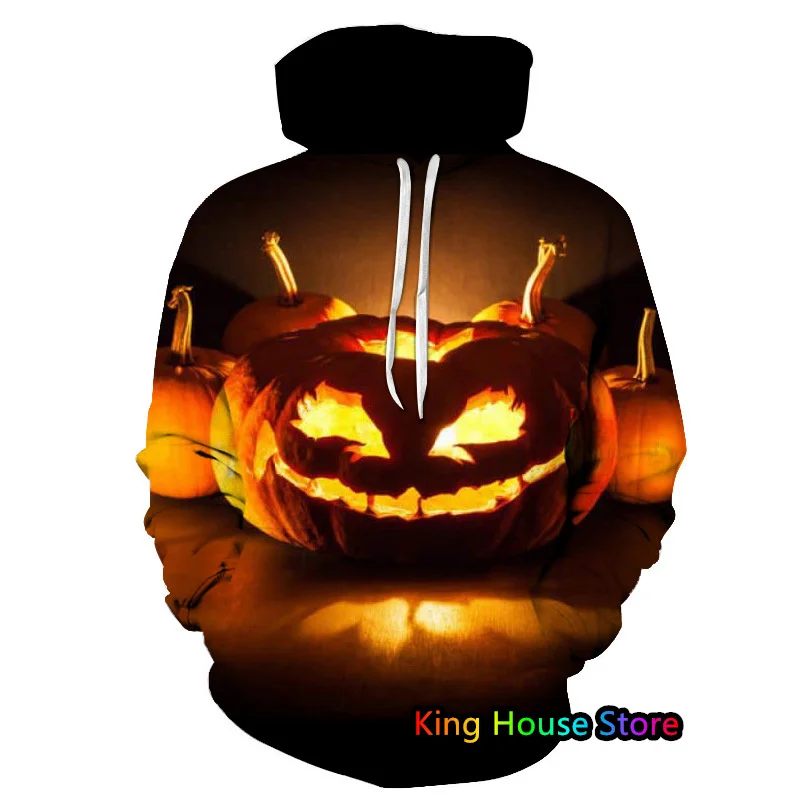 Autumn Men's Hoodie Fashion Horror Halloween 3D Printed Hooded Sweatshirt Oversized  Sportwear Male Trend Pullover Clothes Top