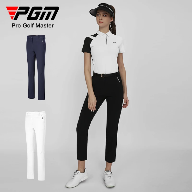 PGMWomenWaterproofGolfPantsFemaleElasticSlimCroppedPants