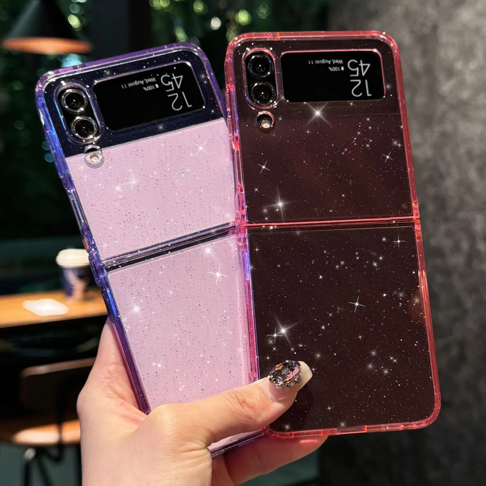 Bling Transparent Folding Case - Dazzling Soft TPU