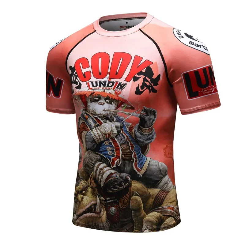 BJJ Jiu Jitsu MMA T-Shirts Pants Shorts Rash Guard Swimming Surfing Rashguard 4pcs set Men's Sport Boxing Bjj Gi MMA Muay Thai