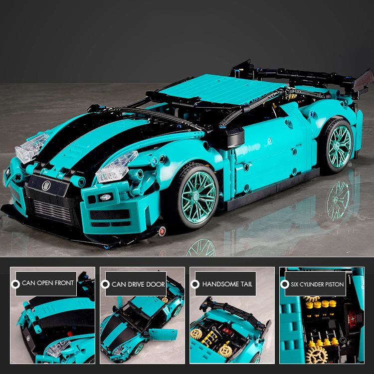 Briques de Construction Technic Compatible avec LEGO Technic - Voiture Nissan GTR Speed Racing 1324 Pièces