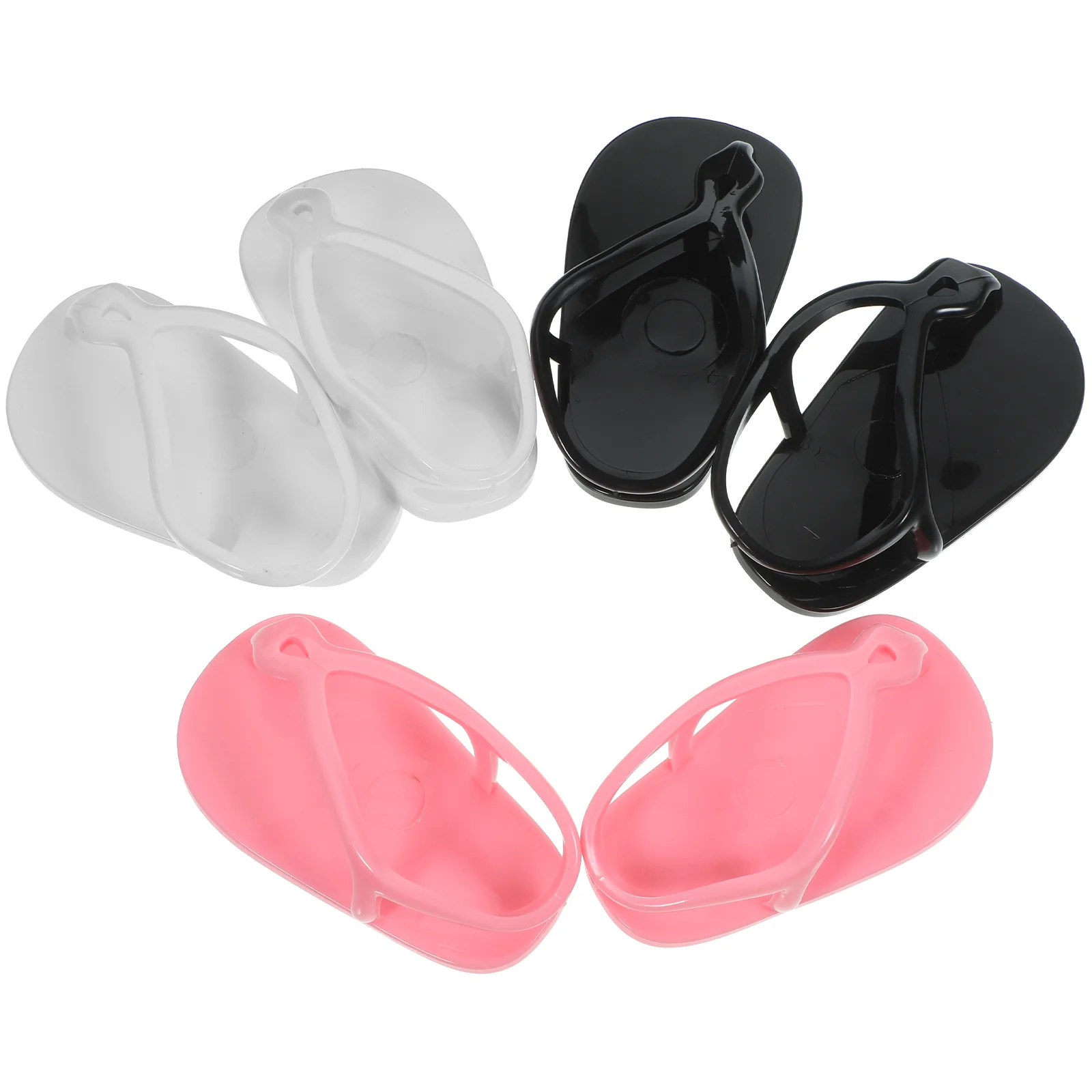 

3 Pairs Manual Toddler Slippers Plastic Wear-resistant Shoes Toy
