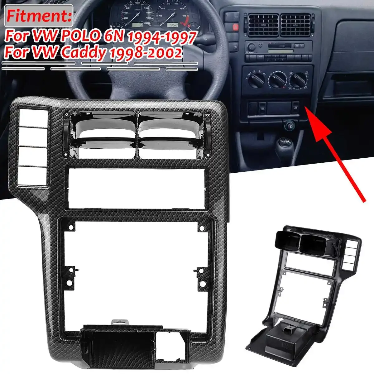 New Car Front Center Air Outlet Frame Cover Trim Per Vw Per Polo 6N 1994-1997 Per Caddy 1998-2002 Muslimatex Body Kit