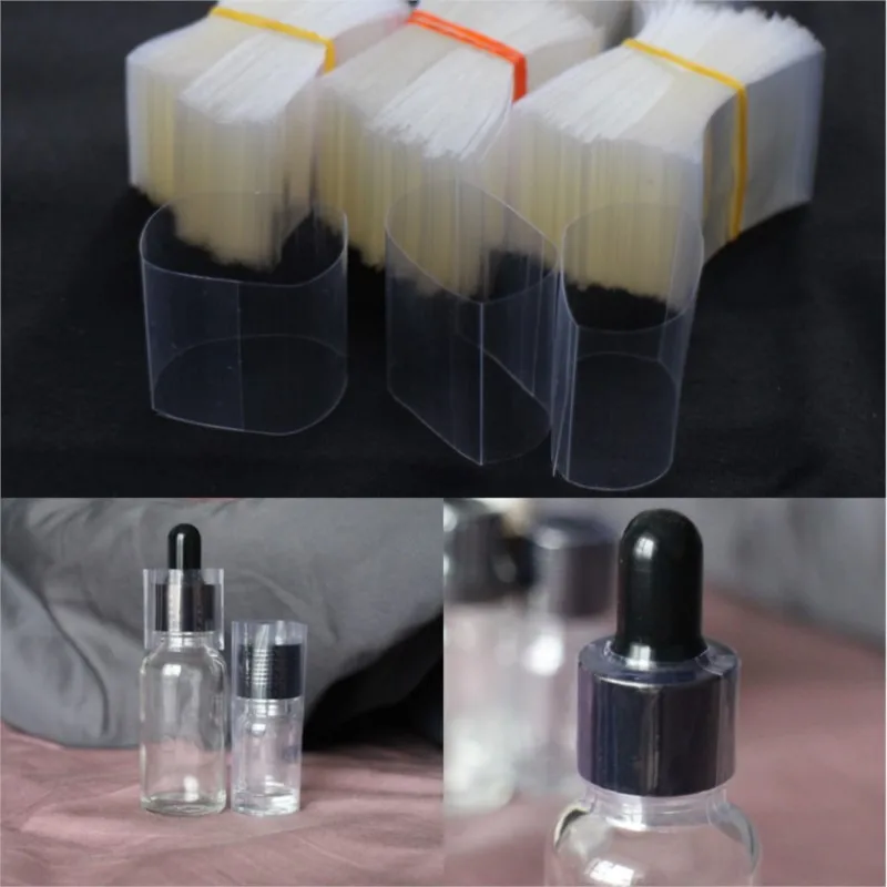 400pcs/Lot Pvc Transparant Heat Shrink Bands Sleeve For Essential Oil Bottles Mouth Cap Sealing Film ( lid Diameter x hight) 