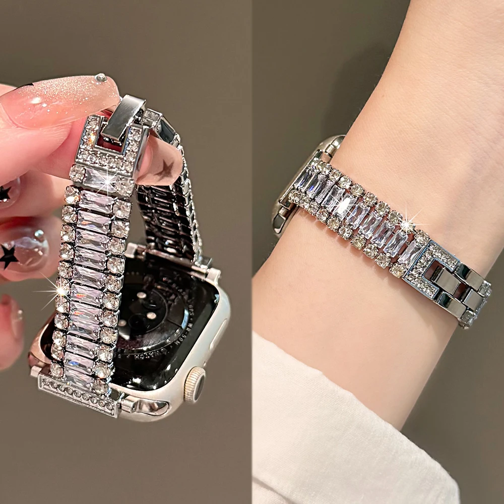 Luxury Diamond Metal Strap for Women - Elegant Watch Bracelet
