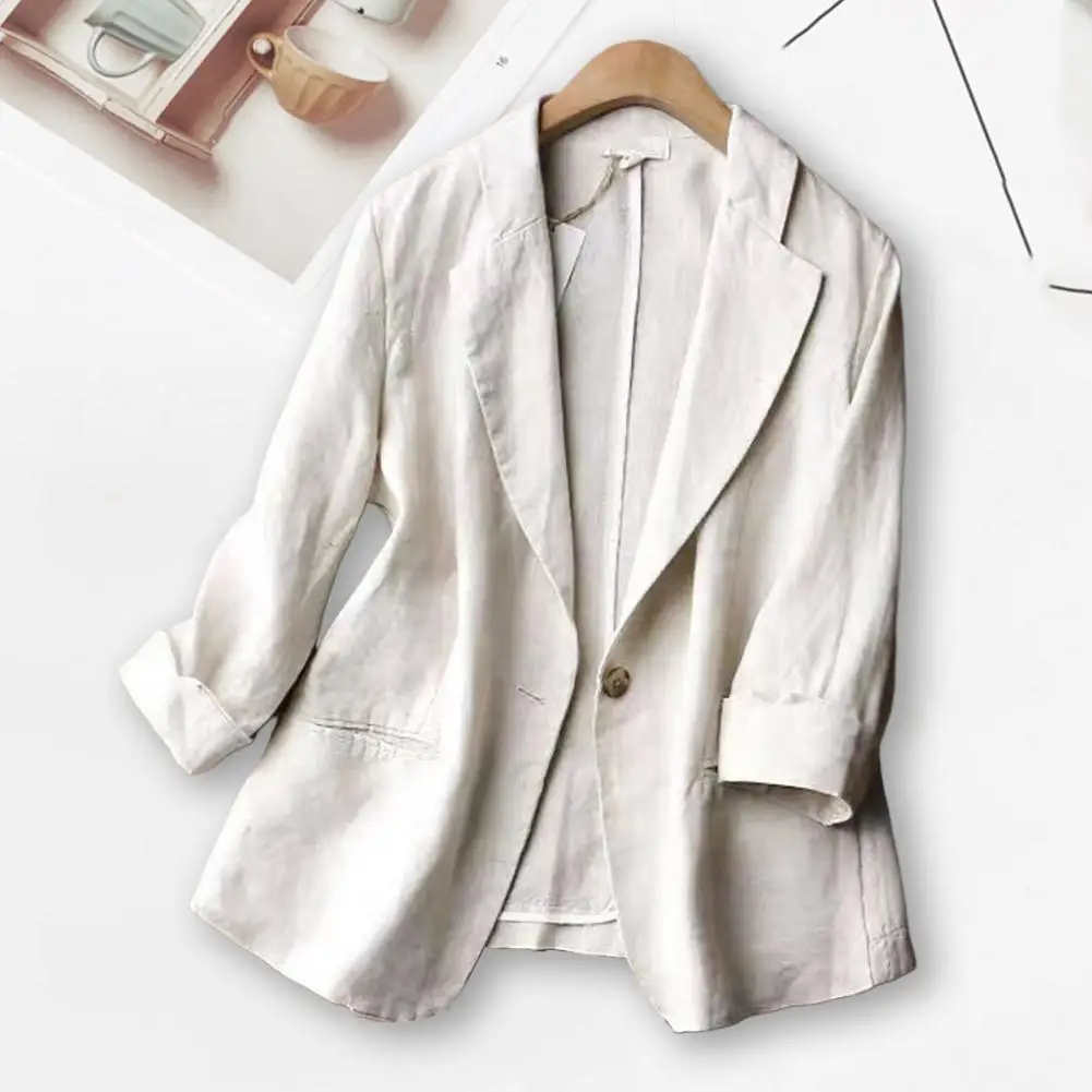 

Women Jacket Solid Color Women Suit Coat Formal Wear-resistant Lady Suit Coat