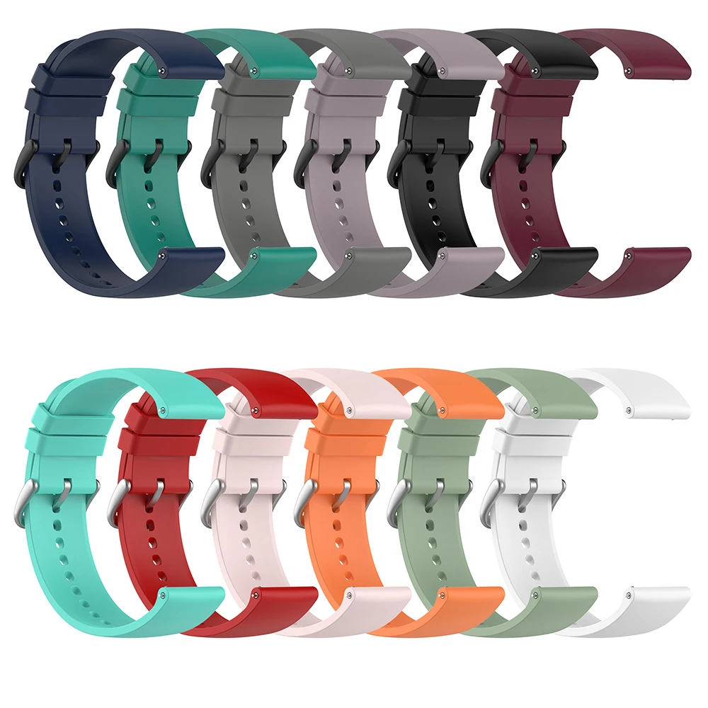 22mm Sport Silicone Smartwatch Band - Versatile Replacement Strap in Vibrant Colors