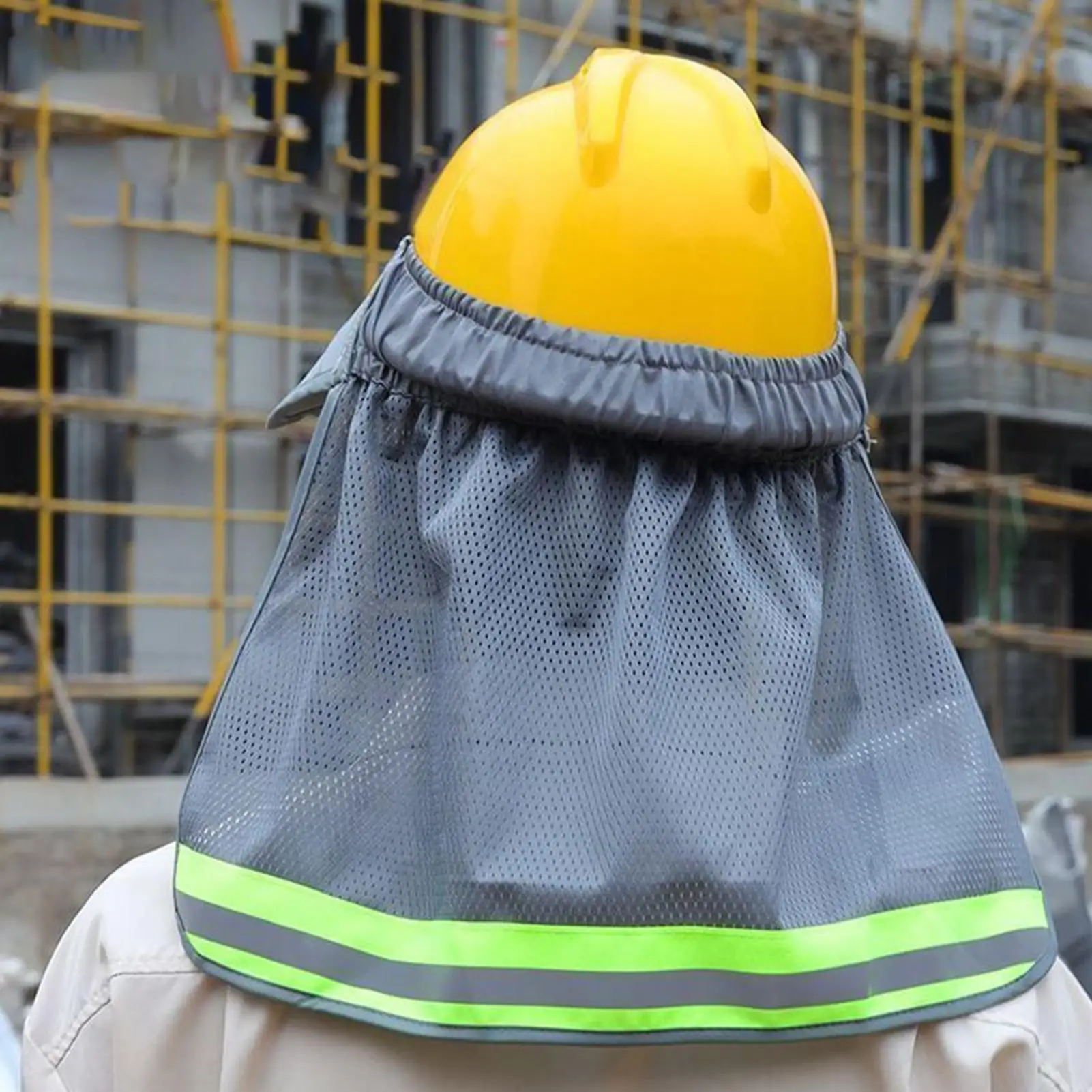 ard Hat Shade Sun Visor Neck Shade Reflective Strip Protective Helmet Attachment For outdoor Working Construction Sites Men