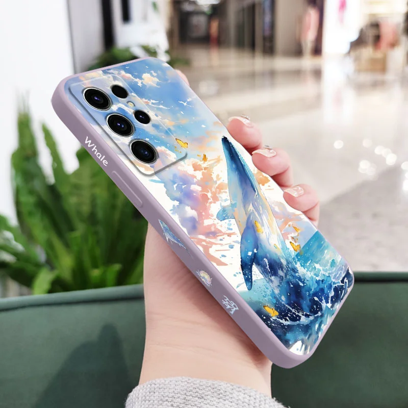 Vibrant Whale Design Phone Case