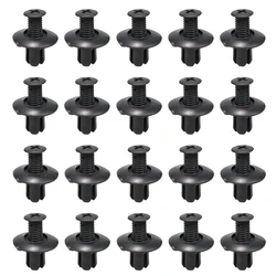 Durable 8mm Black Plastic Rivet Fastener Clips for Car Bumpers and Fenders (20Pcs)