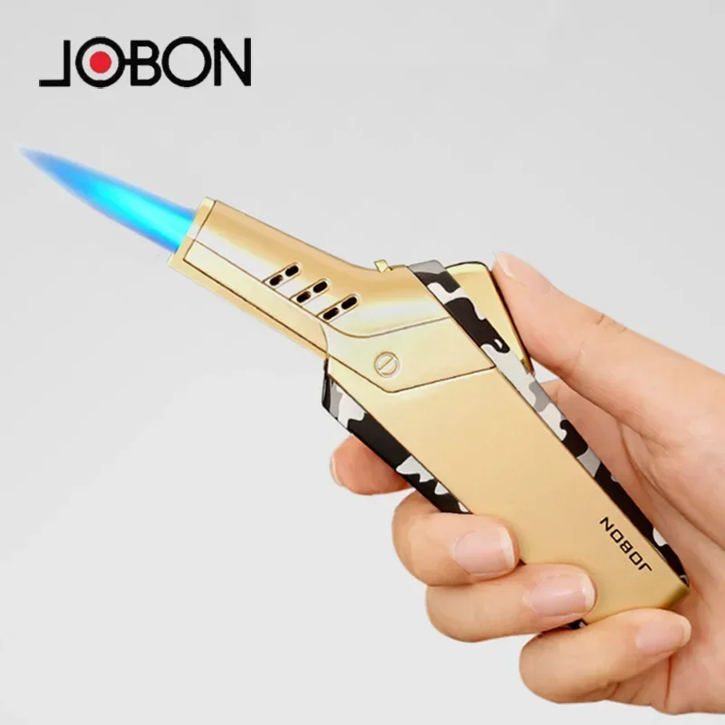 

JOBON Metal Windproof Blue Flame Torch Lighter Butane Gas Inflatable Cigar Lighter Outdoor Kitchen Barbecue Ignition Welding Gun