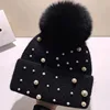 New Autumn And Winter Woolen Hat For Women, Thickened And Warm Ear Protection Rabbit Fur Hat, Real Fox Fur Ball Knitted Hat 1