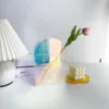 Acrylic vase 3D Geometry Acrylic Flower Pot Nordic Flower Wave Shape Not Fragile Flower  Holder Home Decorat 6