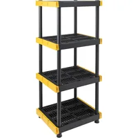 4-Tier Heavy Duty Plastic Storage Shelving Unit, 100lbs, for Indoor/Outdoor Organization, Modular Rack, Extremely Durable 1