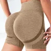 Women Seamless Sports Yoga Shorts High-Waist  Workout Impact Gym Clothes Jogging  Push-Up Scrunch Butt Yoga Shorts holes 2