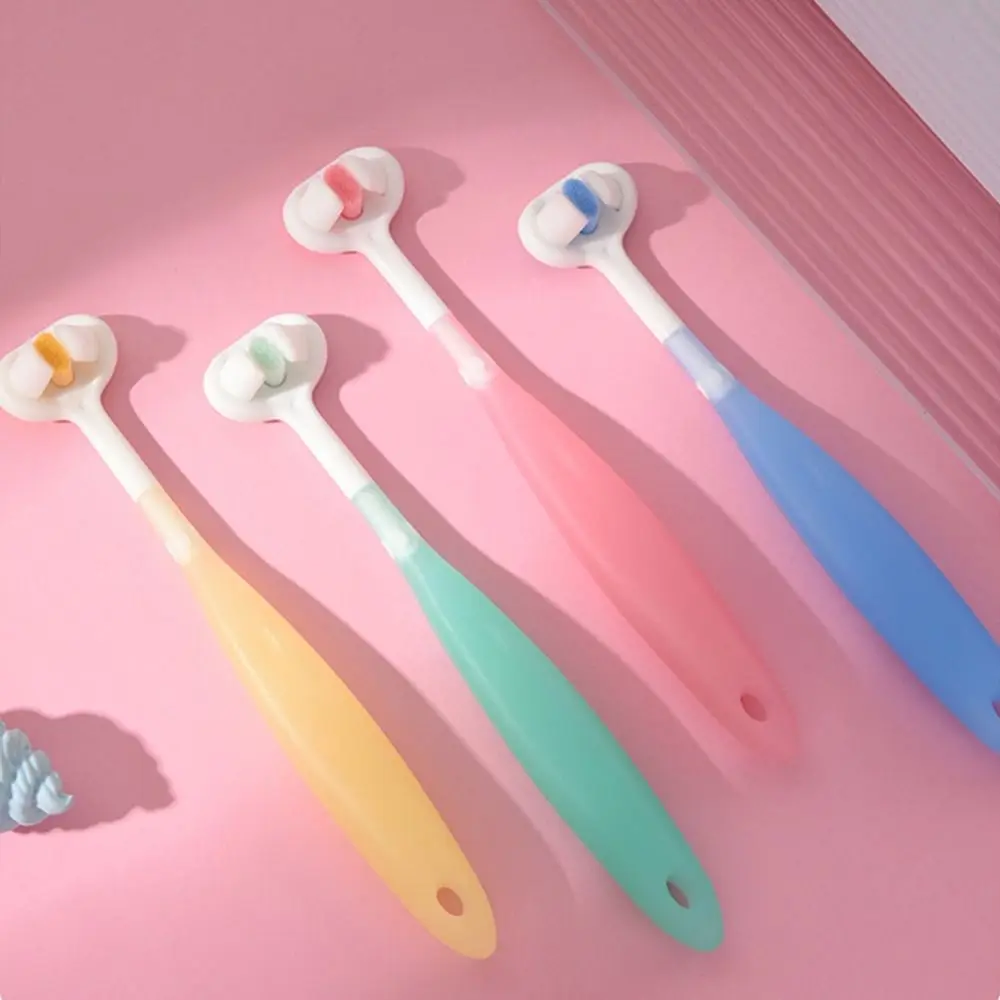 

360 Degree Three Sided Toothbrush Candy Color Ultra Fine Children Toothbrush Deep Cleaning Teeth Clean 3D Tooth Brush