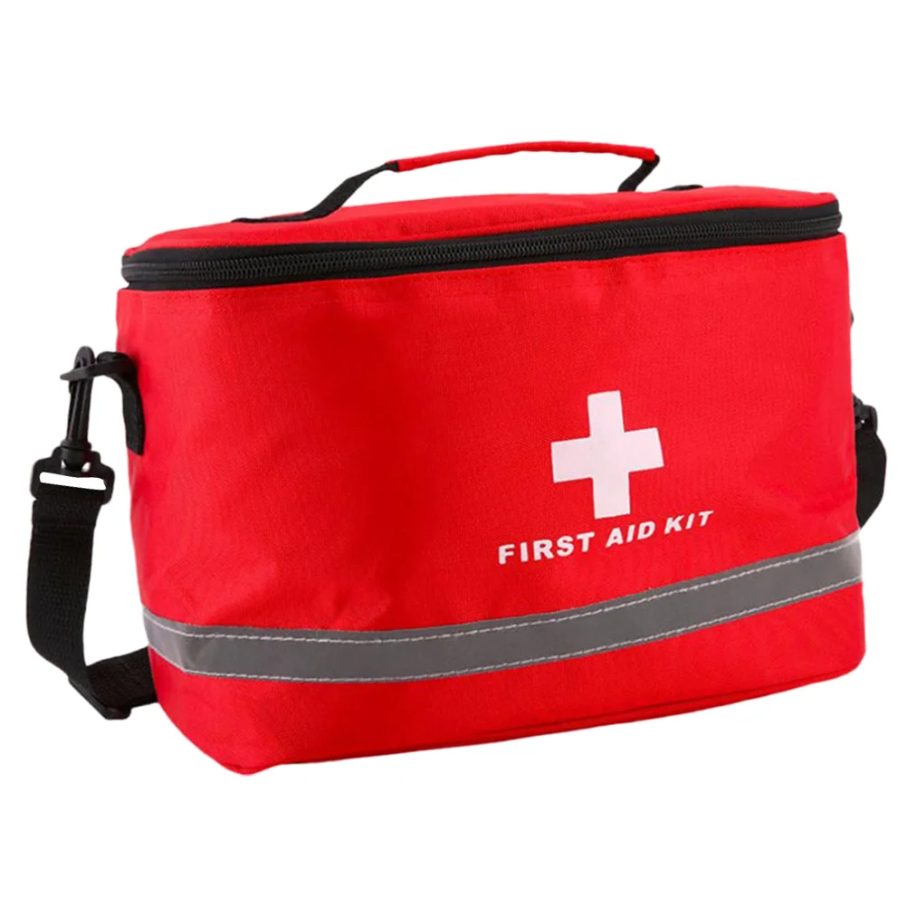 

Backpack First Aid Kit Cylinder Shape Bag Outdoor Accessories Storage Survival Red Travel