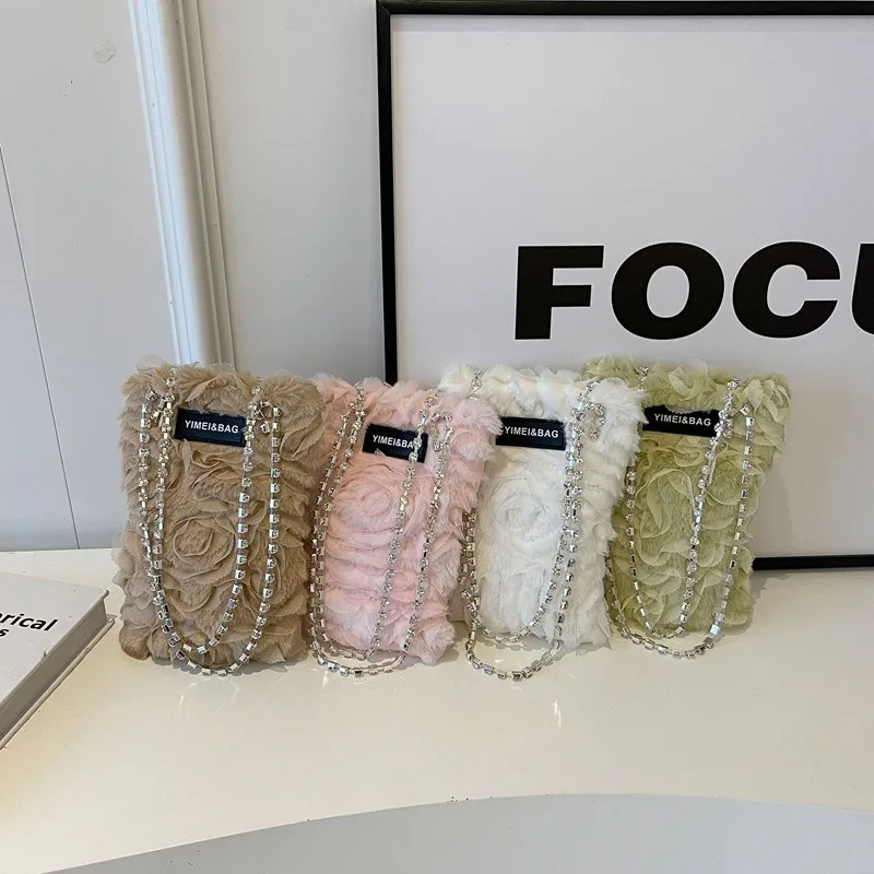 Mini Shoulder Bag Square Fashionable Simple Flower Style Evening Bags for Women Casual Shopping Phone Pouch Coin Purses Card Bag