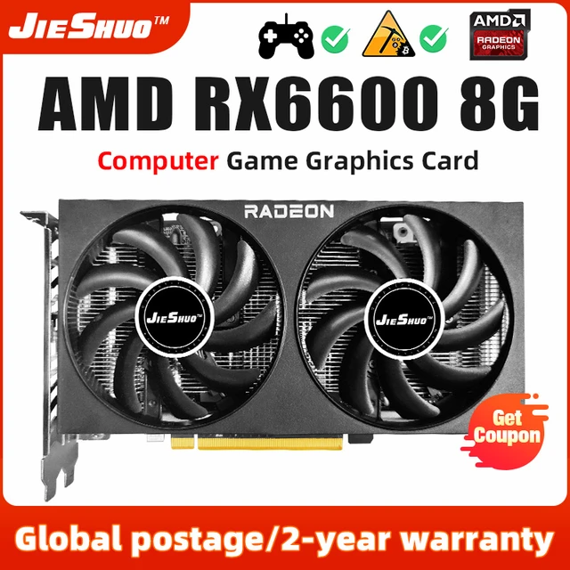 Radeon Rx 6600 Amd 8Gb Graphics Card Gpu Rx 6600 With Gddr6 128Bit
