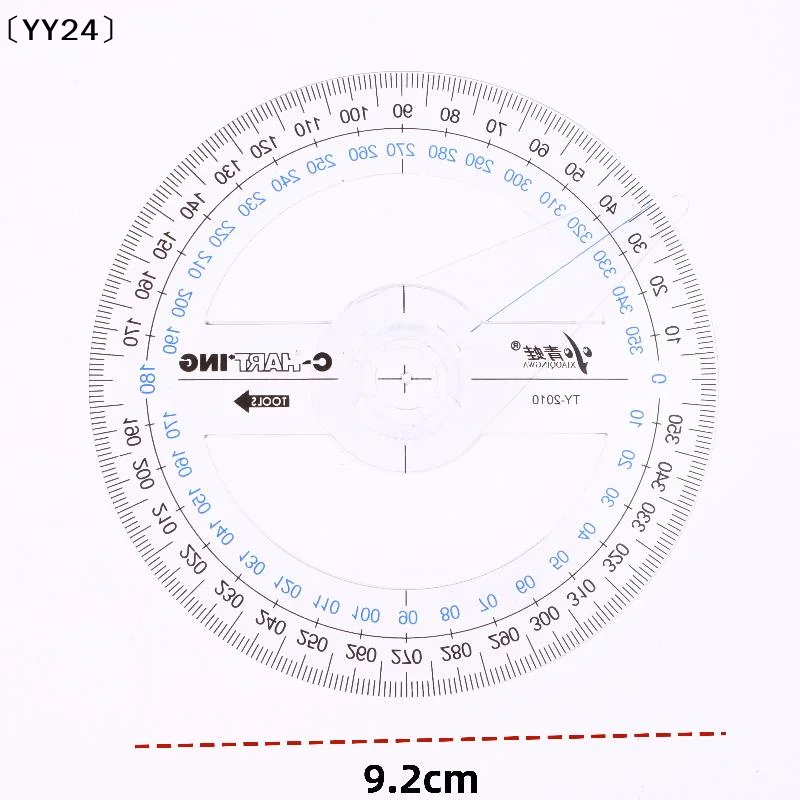 1/3/5Pcs 각도기 측정 도구 원형 각도기 제도 도구 교실용 360도 수학 기하학〔YY24〕