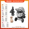 VEVOR Pet Stroller Carrier Dog Cat Strollers Lightweight Travel Rotate with Brakes Pet Pad Cup Holder for Puppy Dog Accessories 1