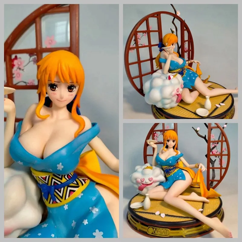 

Anime Sexy Girls Figure One Piece Wano Country Kimono Nami Drunk Ver. GK PVC Action Figure Statue Collectible Model Toys Doll
