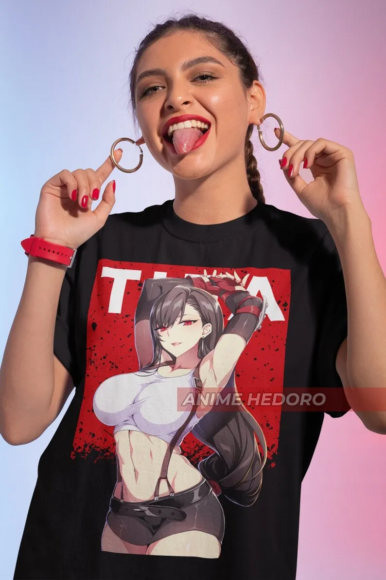

Игровая футболка унисекс FFVII Tifa, рубашка из аниме Waifu