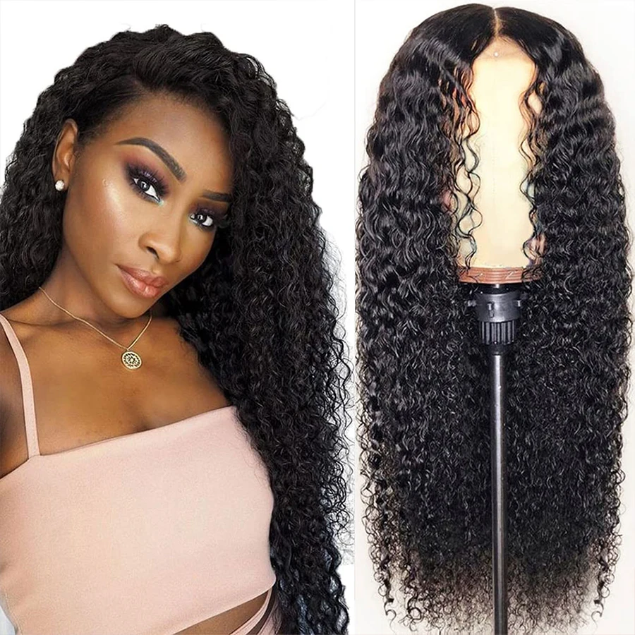 

13x4 Curly Human Hair Wig Kinky Curly Lace Front Wigs For Women Transparent Lace Frontal Human Hair Wigs Deep Wave Frontal Wig