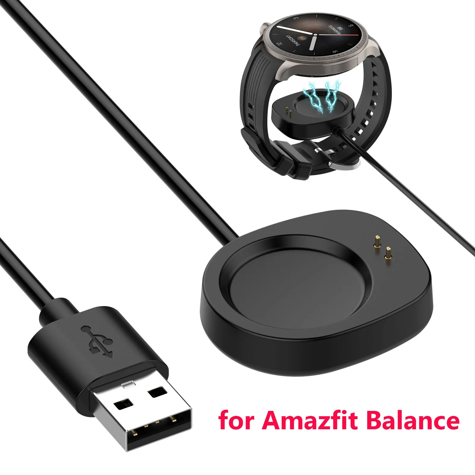 Chargeur De Rechange Pour Montre Amazfit Balance A2286 - Design Compact USB, Compatible Aussi Avec T-Rex3 Et Balance2