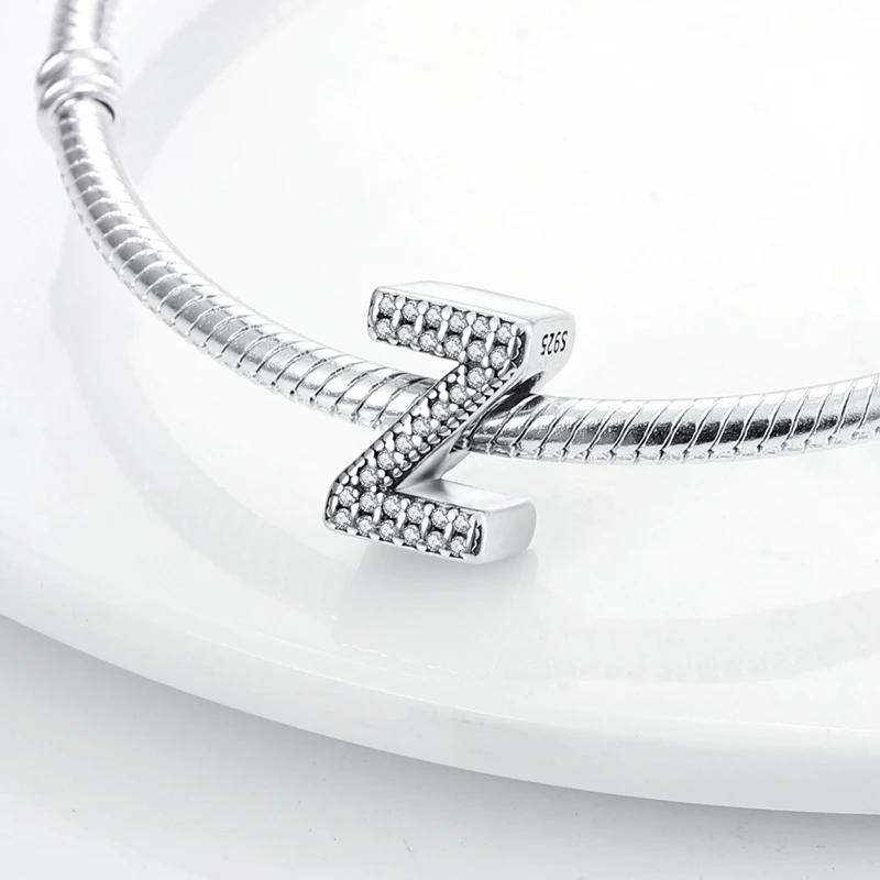 Charm Jewelry Sterling Silver Jewelry Beads Charms Silver Charm Bracelet Bead Jewelry Making 925 Sterling Silver Name 26 Letter Alphabet Love Charms