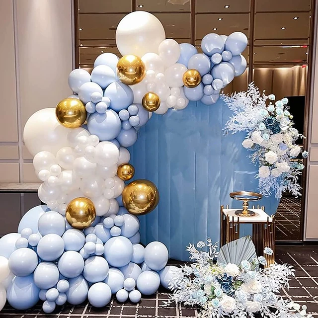 Light Blue and White Balloon Arch Kit Birthday Party Decorations Wedding  Baby Shower 1st Birthday Garland Set Balloons Party Supplies 