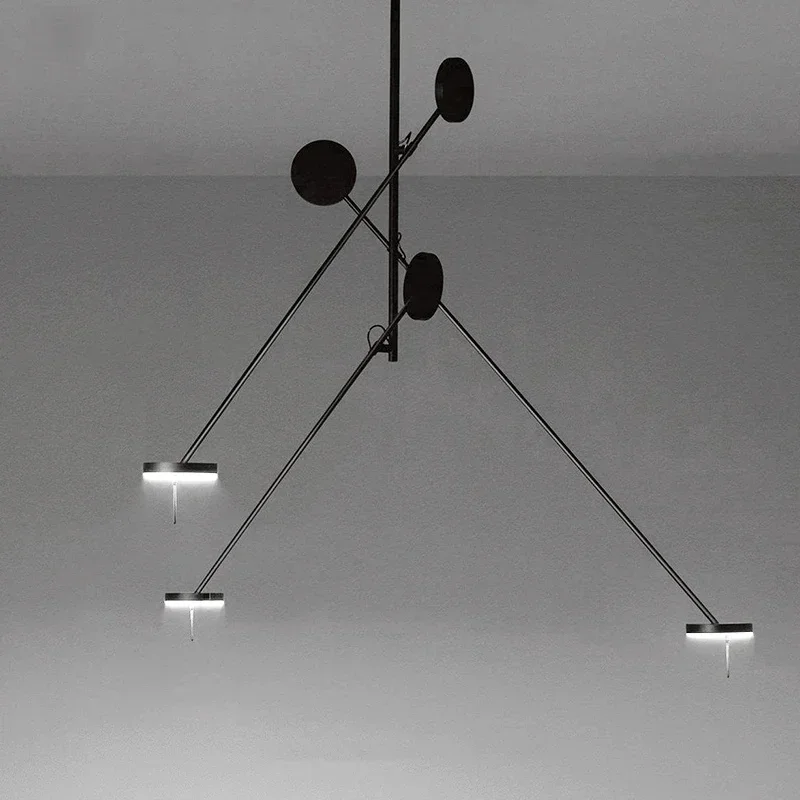 Creative Led Chandelier Black Lustre Adjustable Indoor Lights Bedroom Hanging Lamp Living Room Dining Room Lighting Fixtures