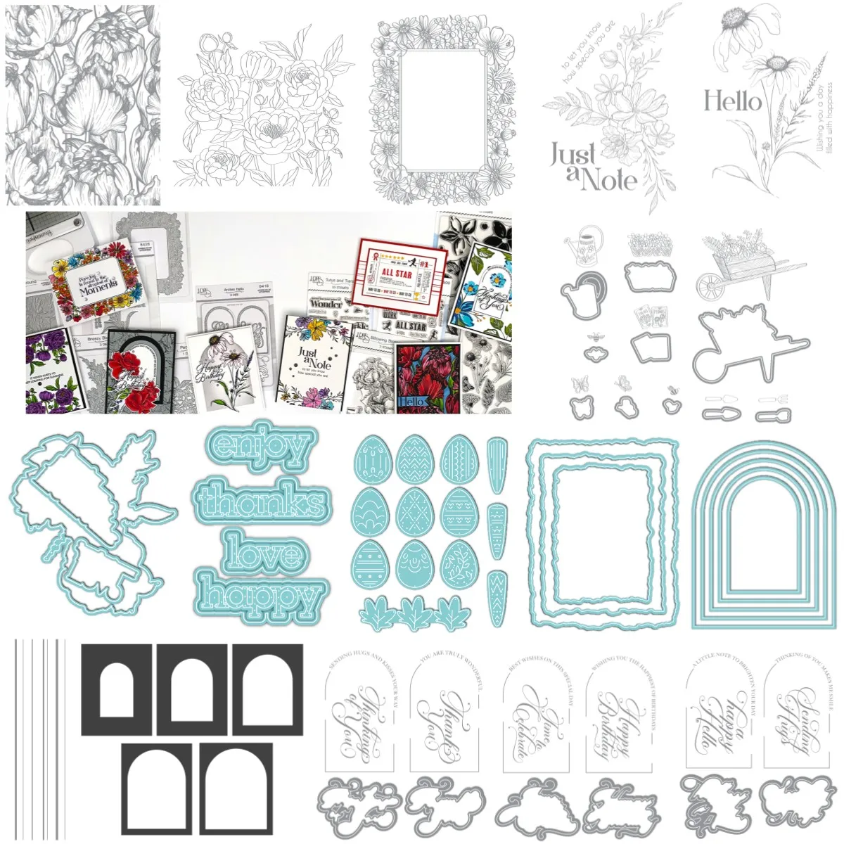 

Spring Flower Letter Shape Metal Cutting Dies Clear Stamps Stencil Sets For Diy Craft Making Greeting Card Scrapbook 2024 New