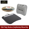 MUMUCC Small Laptop Desk With Cushion, Simple and Portable,Black and Orange,Polystyrene Waist Pillow Table With 30CM ABS Slot 1