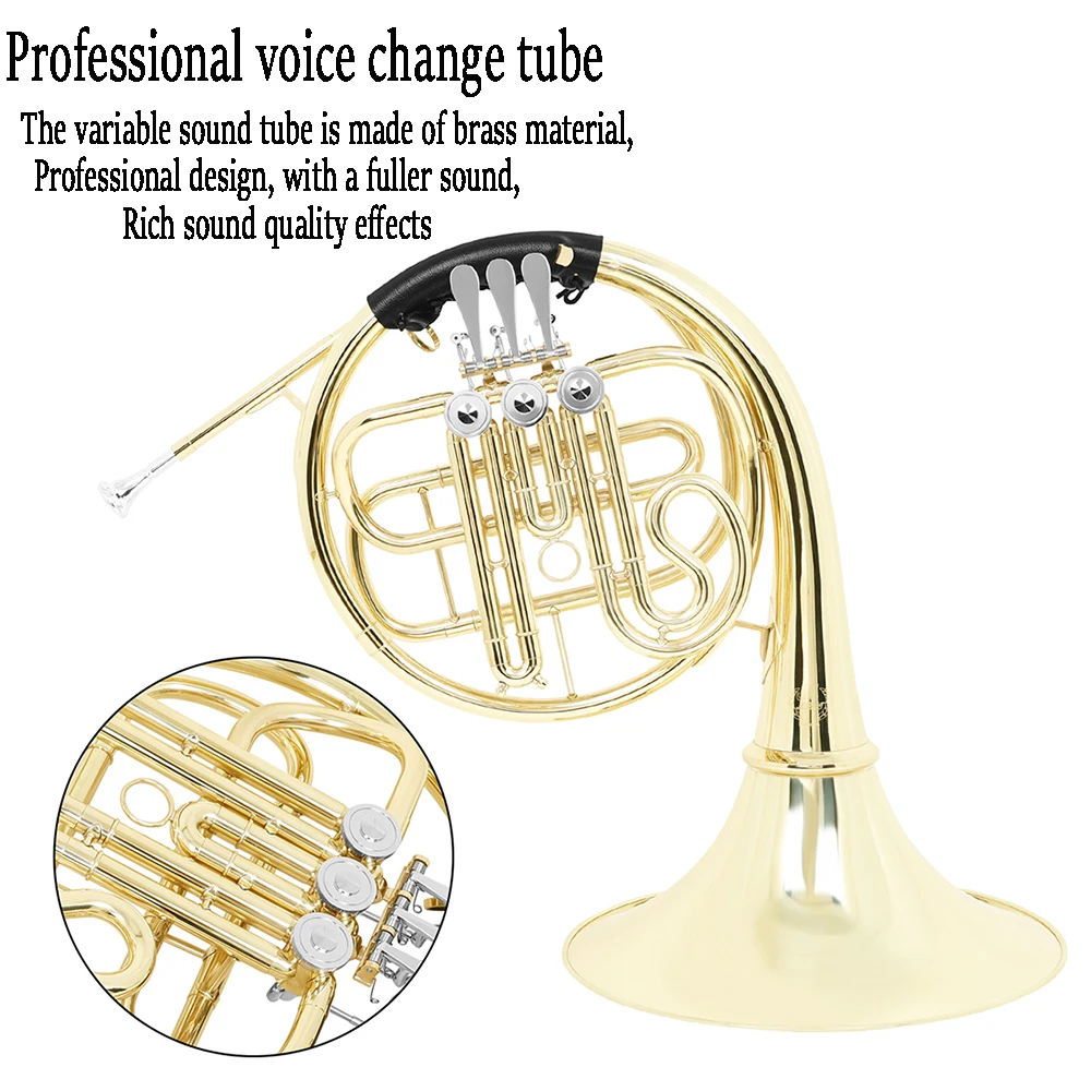 M MBAT 3 Key Bach Split French Horn Bb Tone Nicke Silver Plated Brass Musical Instrument with Mouthpiece Case Parts