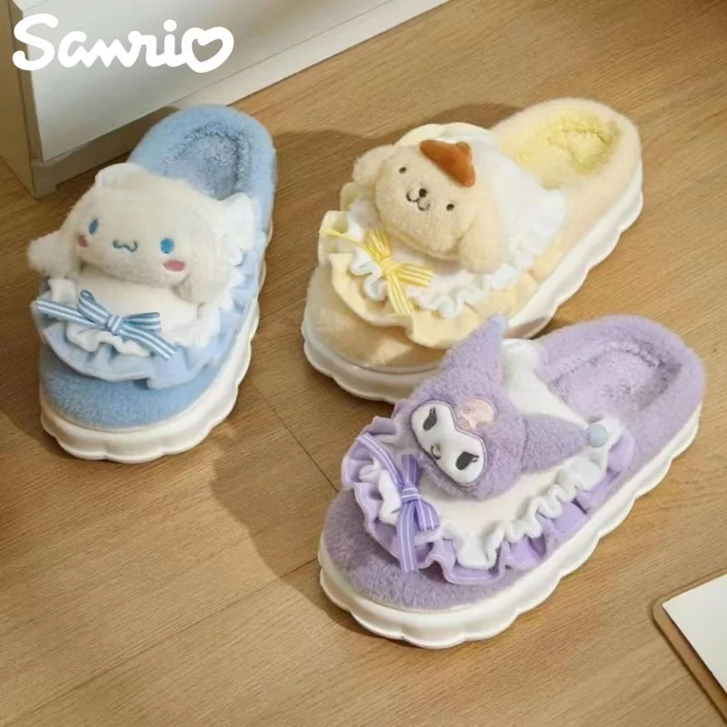 

Sanrio Anime Slippers Hello Kitty Lovely My Melody Kuromi Cinnamoroll Autumn Autumn and Winter Home Warmth Gifts for Girls
