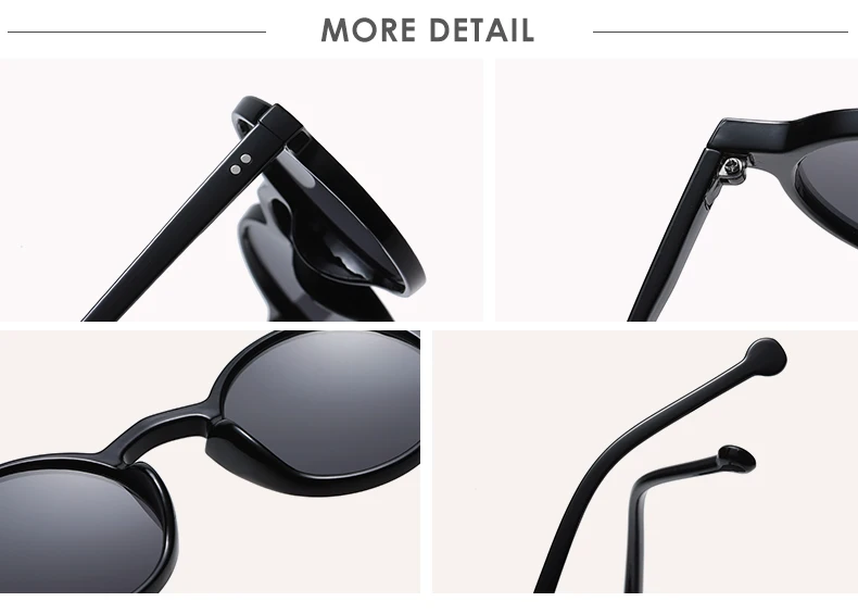 Wandern Kleine Runde Anti Licht Gläser Frauen Vintage Marke Designer Braun Brillen Runde Rahmen Niet Shades Weibliche Damen UV400 – Detail 10