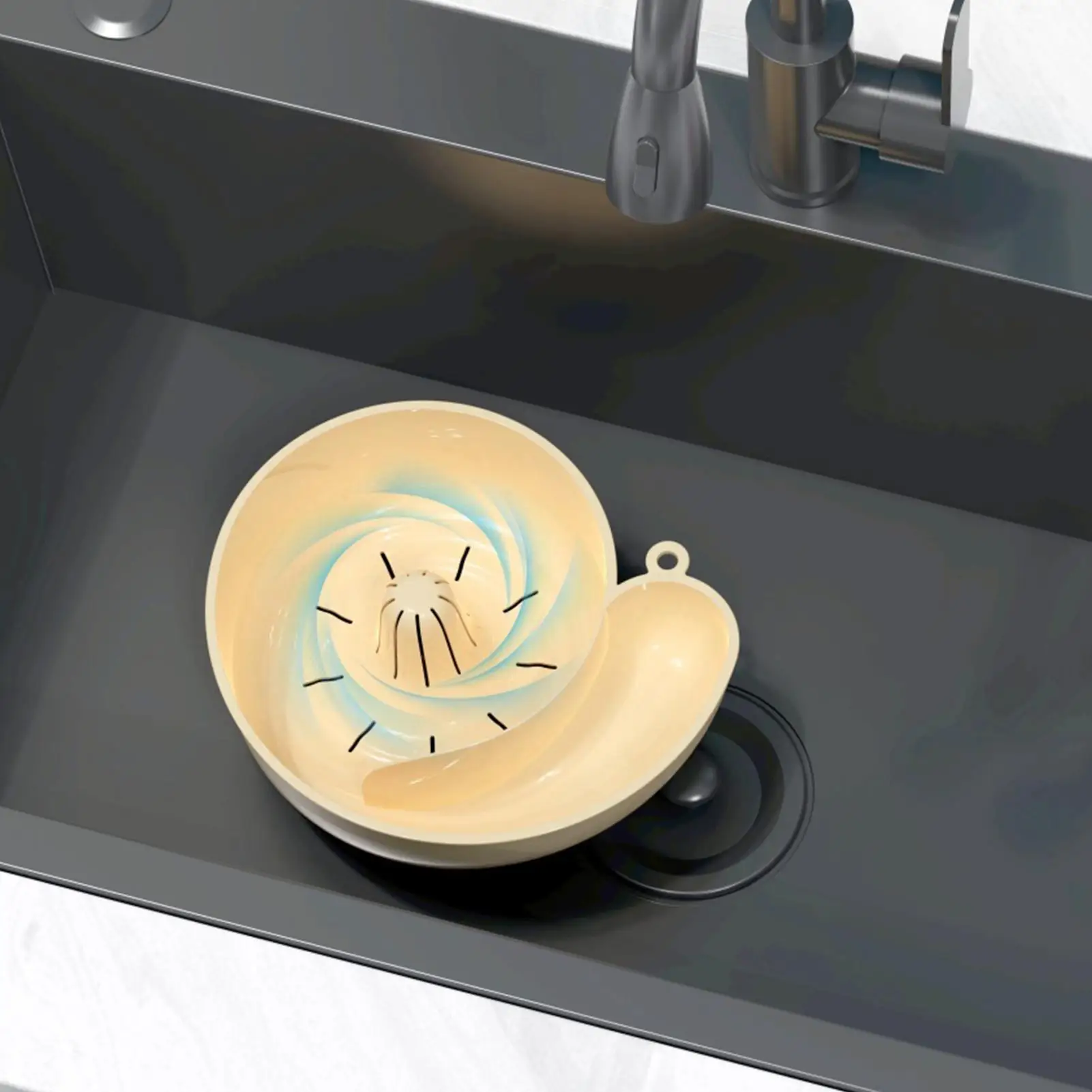 Snail Shaped Automatic Fruit Washing Drain Vegetable Cleaning Basket Fruit Plate Filter Food Grade Fruit Salad Washing Basket