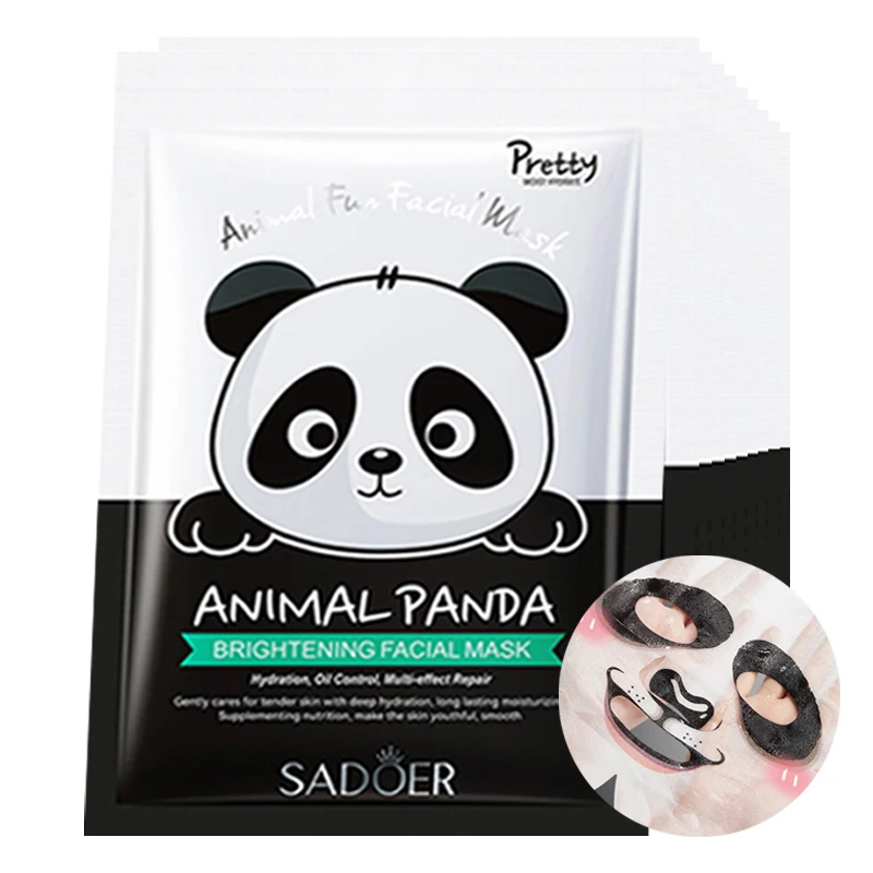 

10pcs Cute Panda Pattern Face Mask skincare Brightening Oil Control Moisturizing Facial Masks Beauty Face Skin Care Products
