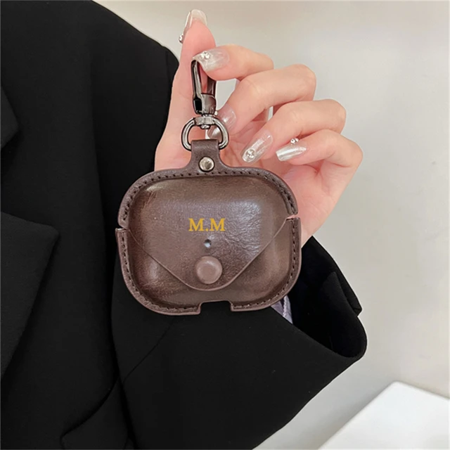 Leather Bluetooth Wireless Button Earphone Case  Pu Leather Designer  Airpod Case - Protective Sleeve - Aliexpress