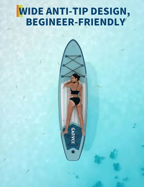 Inflatable Stand Up Paddle Board for Adults, 10.6ft x 33in Extra Wide SUP Board with Backpack, Hand Pump, 3 Fins, Kayak Seat, Action Camera Mount, Non-Slip EVA Deck, 400 lbs Capacity