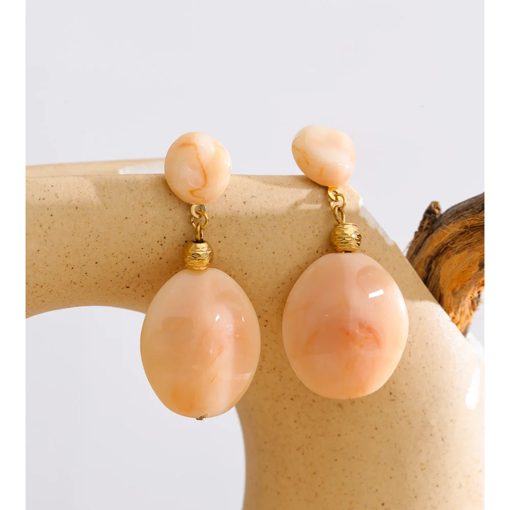 Yhpup Waterproof Resin Drop Earrings for Women