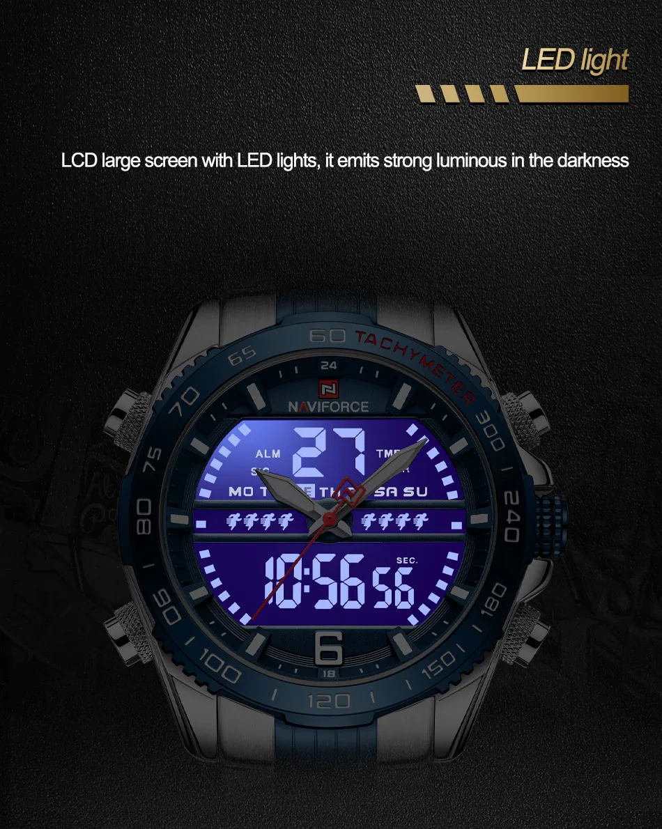 Naviforce Men’s Dual time wrist watch Victoria His & Hers Gift Shop