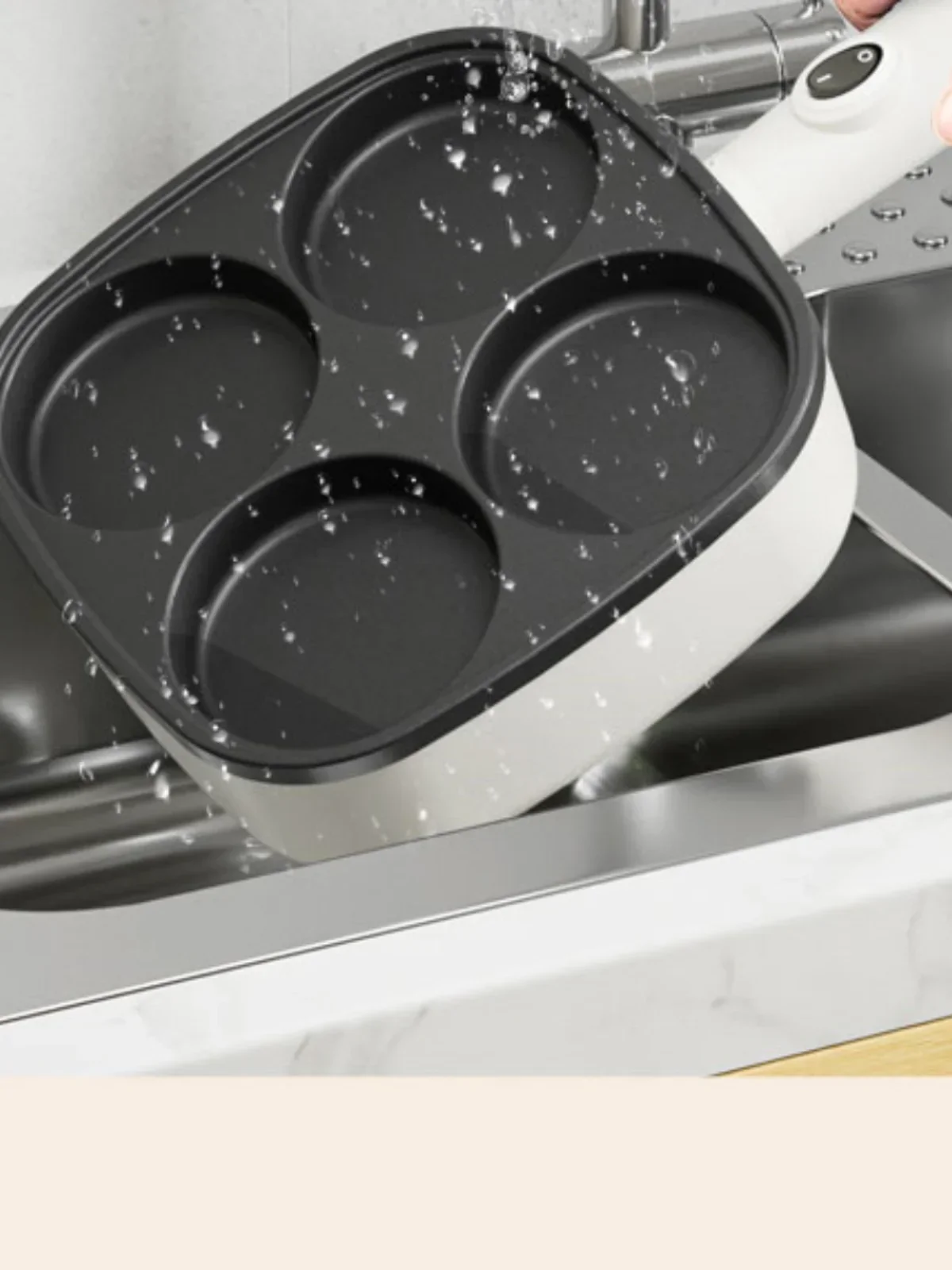 Korean style egg fryer breakfast tool, household four hole breakfast machine, plug in household non 4