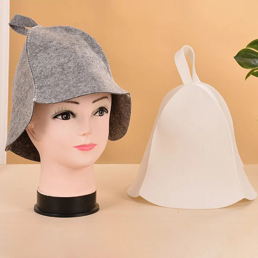 1Pc Asciugamano Per Capelli Cuffia Da Doccia Cappello Da Sauna Cuffia Da Sauna Grigia Cuffia In Feltro Per Sauna Cappello In Feltro Cuffia Da Doccia A