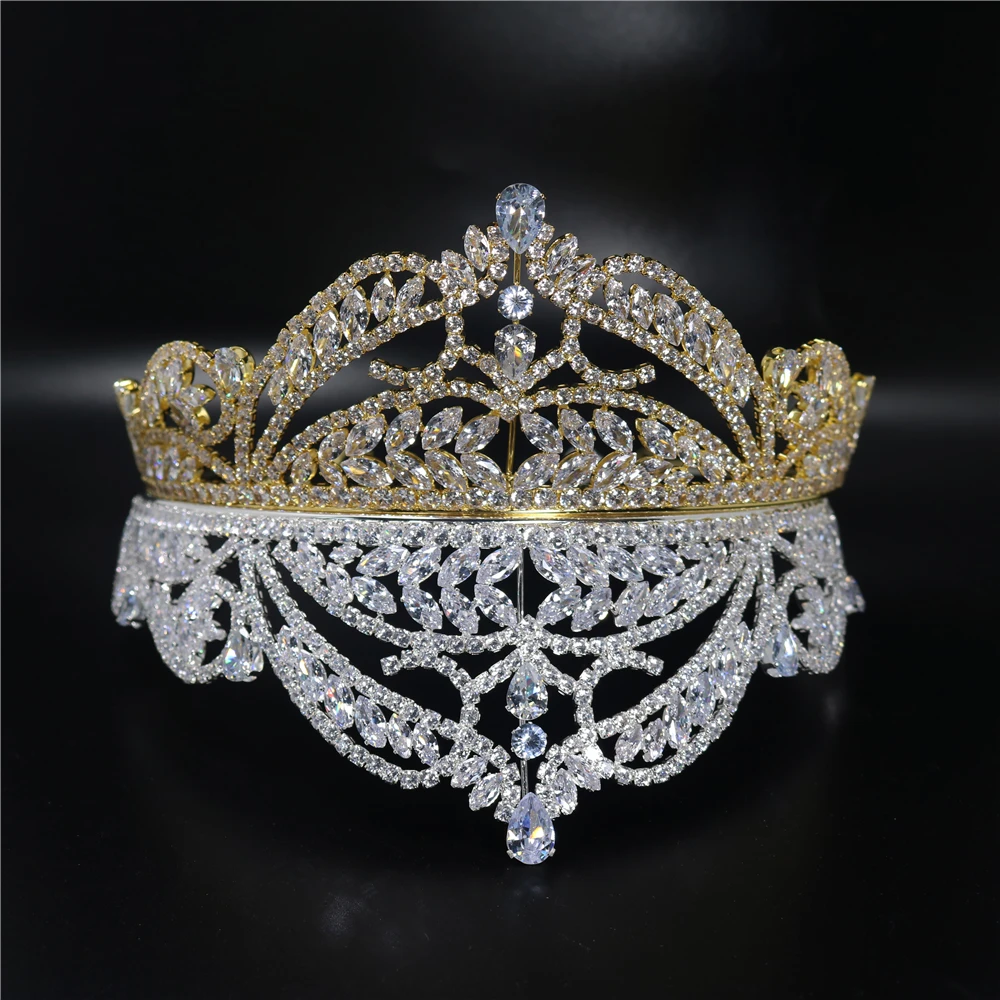 

2022 New Elegant Princess Crown Cubic Zircon Crystal Tiara Women's Wedding Tiara Crown Engagement Tiara Girlfriend Birthday Gift