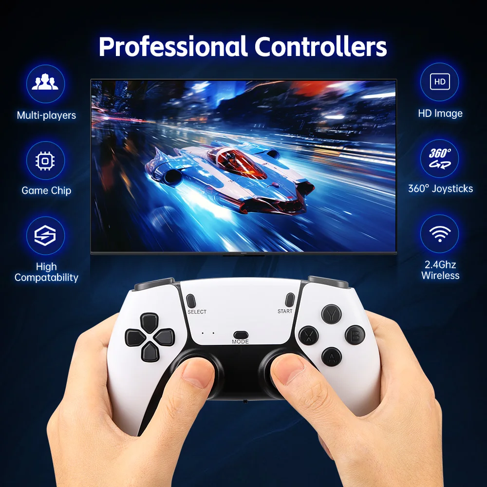 M15 Game Stick 4K Mini Retro Video Game Console 2.4G Wireless Gamepad Controller Handheld Game Console 128G 30000 Games HDMI Out