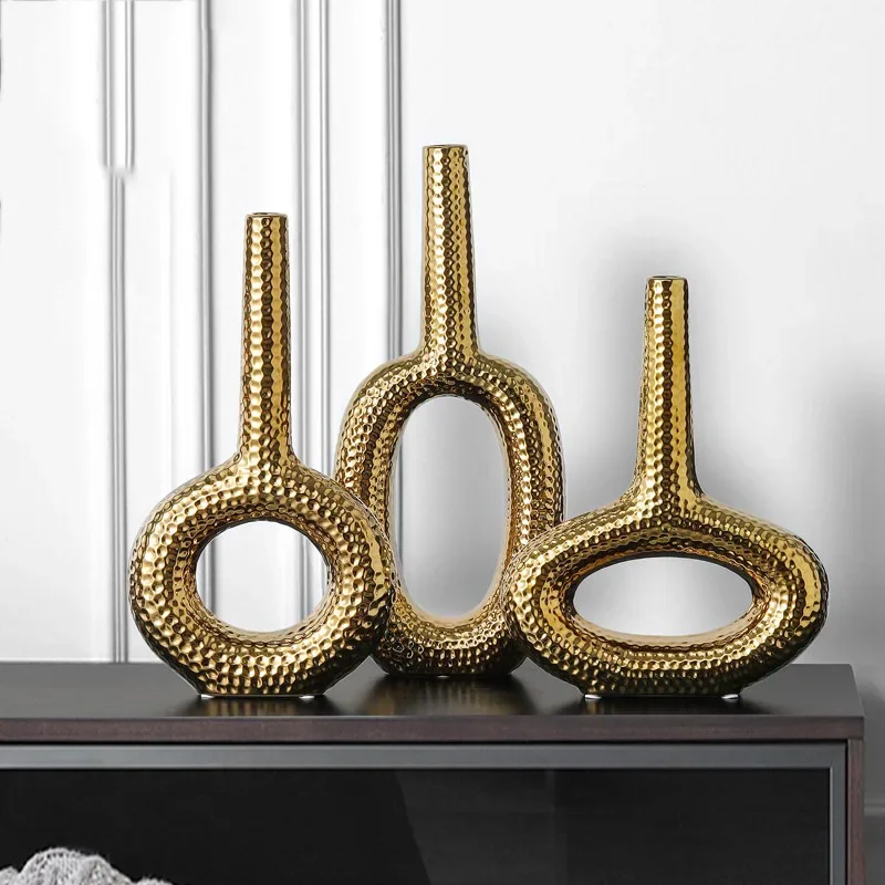 

Nordic Light Luxury Geometric Ceramic Ornaments Electroplated Living Room, TV Cabinet, Office Art Home Soft Decoration